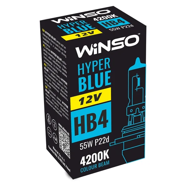 Лампа HB4 HYPER BLUE 4200K 55W P22d WINSO 712610